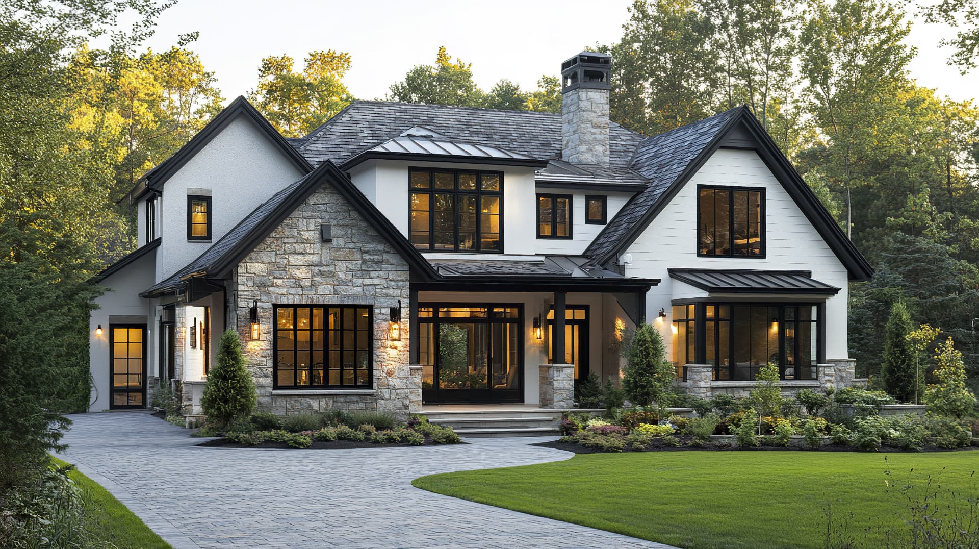 White residential exterior